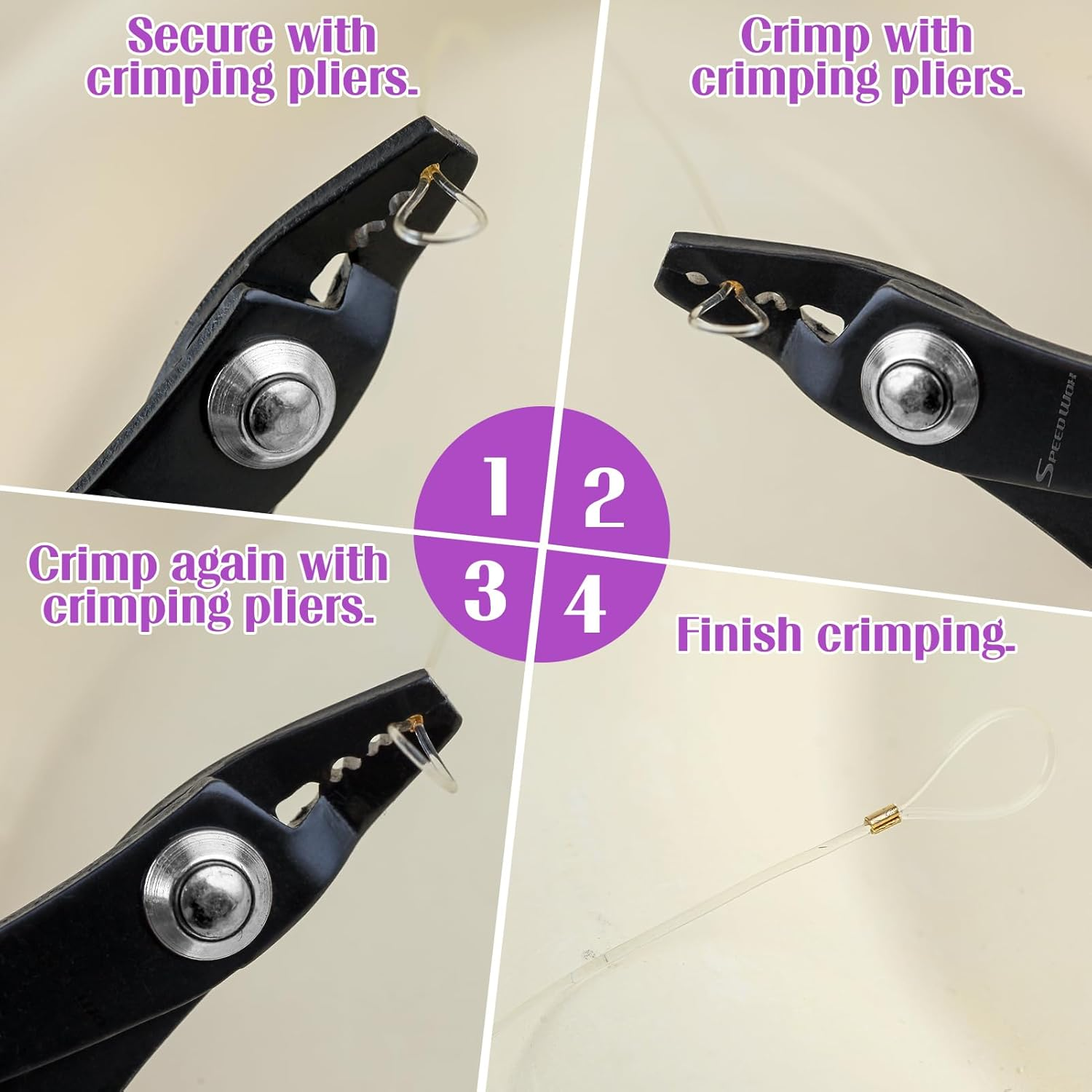 SPEEDWOX Bead Crimping Pliers Jewelry Crimper Plier for Beading Micro Tube Beads Crimper Mini Crimping Pliers Bent 3 Holes Multi Use DIY Jewelry Craft Beading Hobby for 2Mm-3Mm Beads and Tubes image number 2