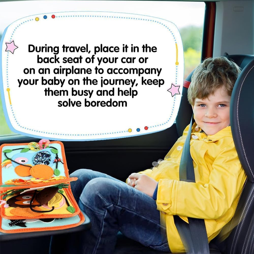 Kukelen Busy Board, Busy Book,Quiet Book ，Montessori Toys for Toddlers, Felt Toddlers Sensory Toys Toddler Activity Book for Learning Fine Motor Skills, Educational Toys for Boys Girls image number 5