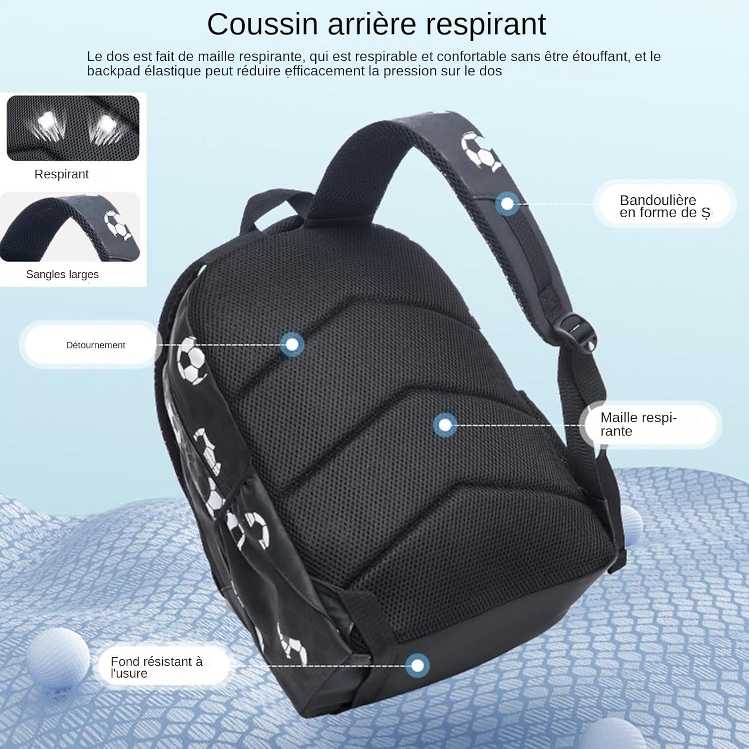 Xinhuju School Backpack for - Boys Backpack Football Backpack | College Sports Backpacks Eco Friendly School Bag for Boys for College, Camping, Campus, image number 4