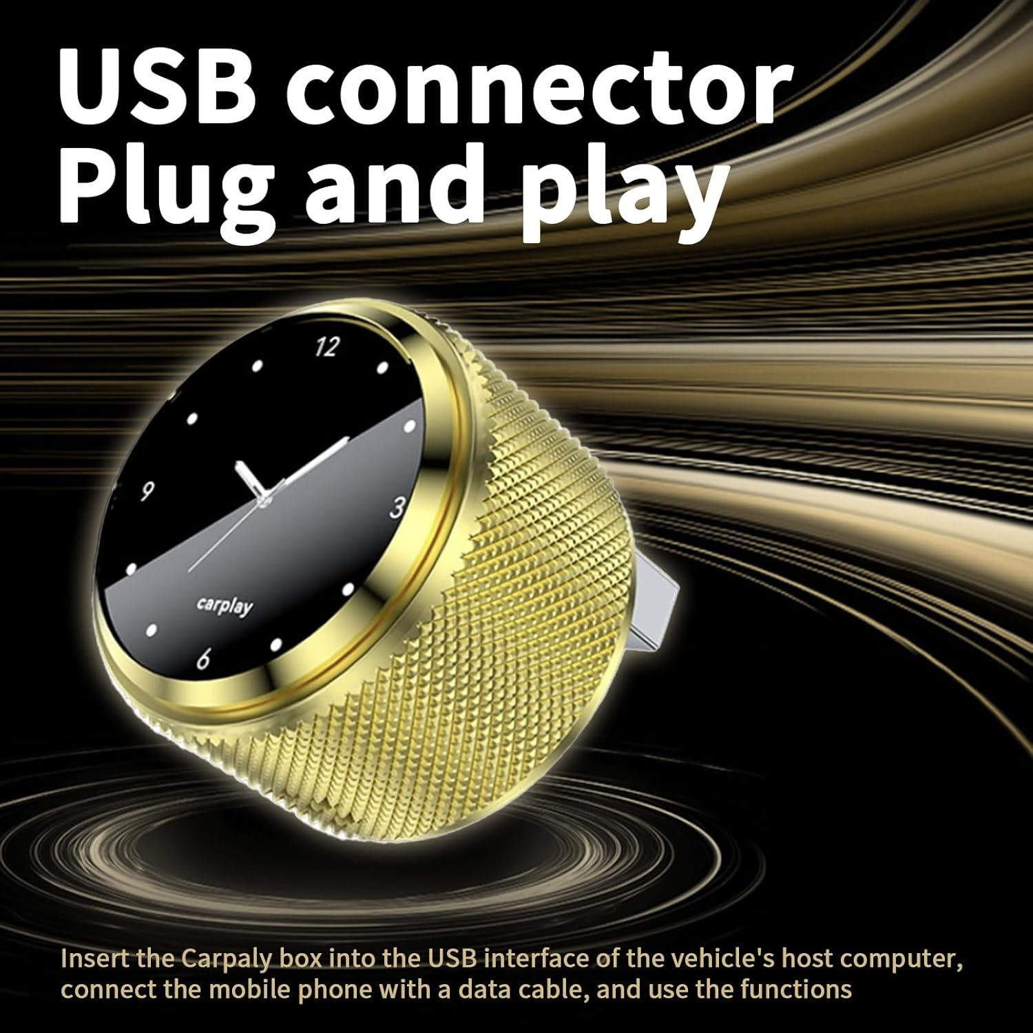 Gold Wireless Carplay Adapter, Bluetooth 5.0 Android Auto Wireless Adapter,Carplay Dongle,Android Auto Wireless Adapter, with a Powerful, Stable Transmission and Low-Power Consumption image number 5