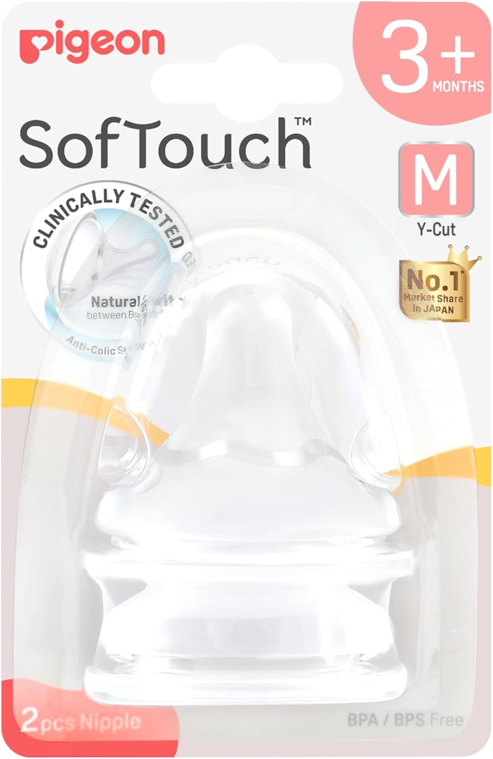 Pigeon Softouch BPP Nipple, Medium (2 Pieces) image number 1