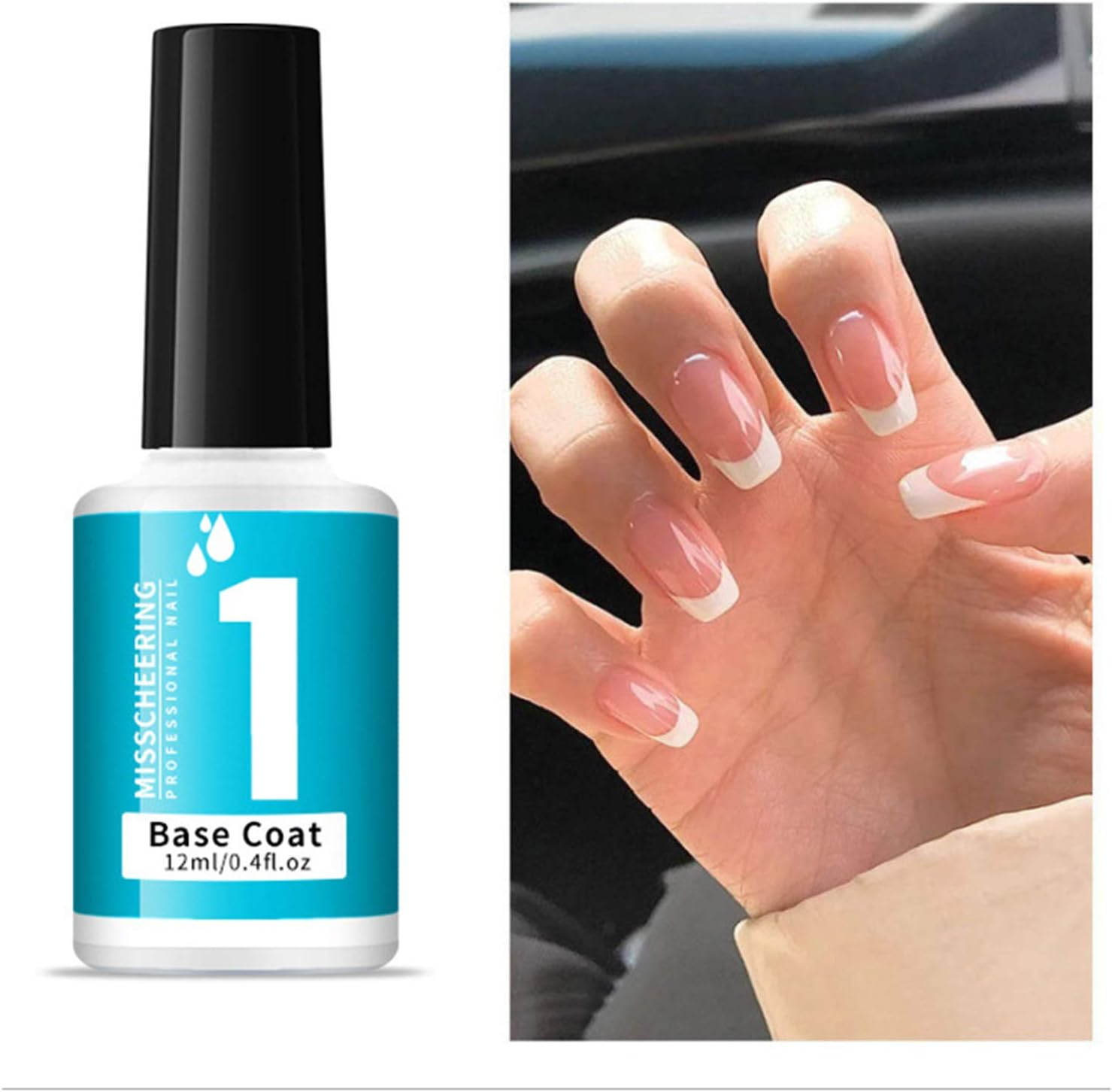 Dipping Powder Nail Liquid Set with Base Coat Top Coat Activator - 3 Bottles 12Ml Each, No UV LED Lamp Needed, Easy to Apply, Rapid Drying, for DIY Home Nail Art, Mild Scent, Even Application