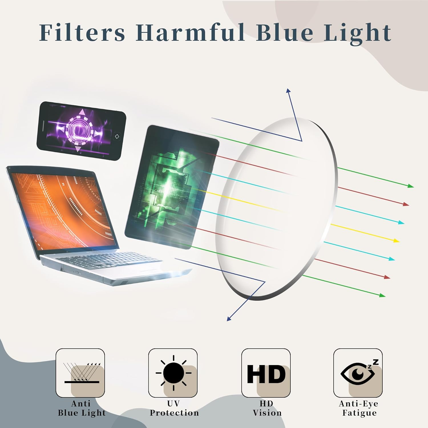 FEISEDY Vintage Oval Glasses for Women Men Retro Tortoise Blue Light Blocking Glasses Small Fake Nerd Eyewear Frames B0254 image number 3