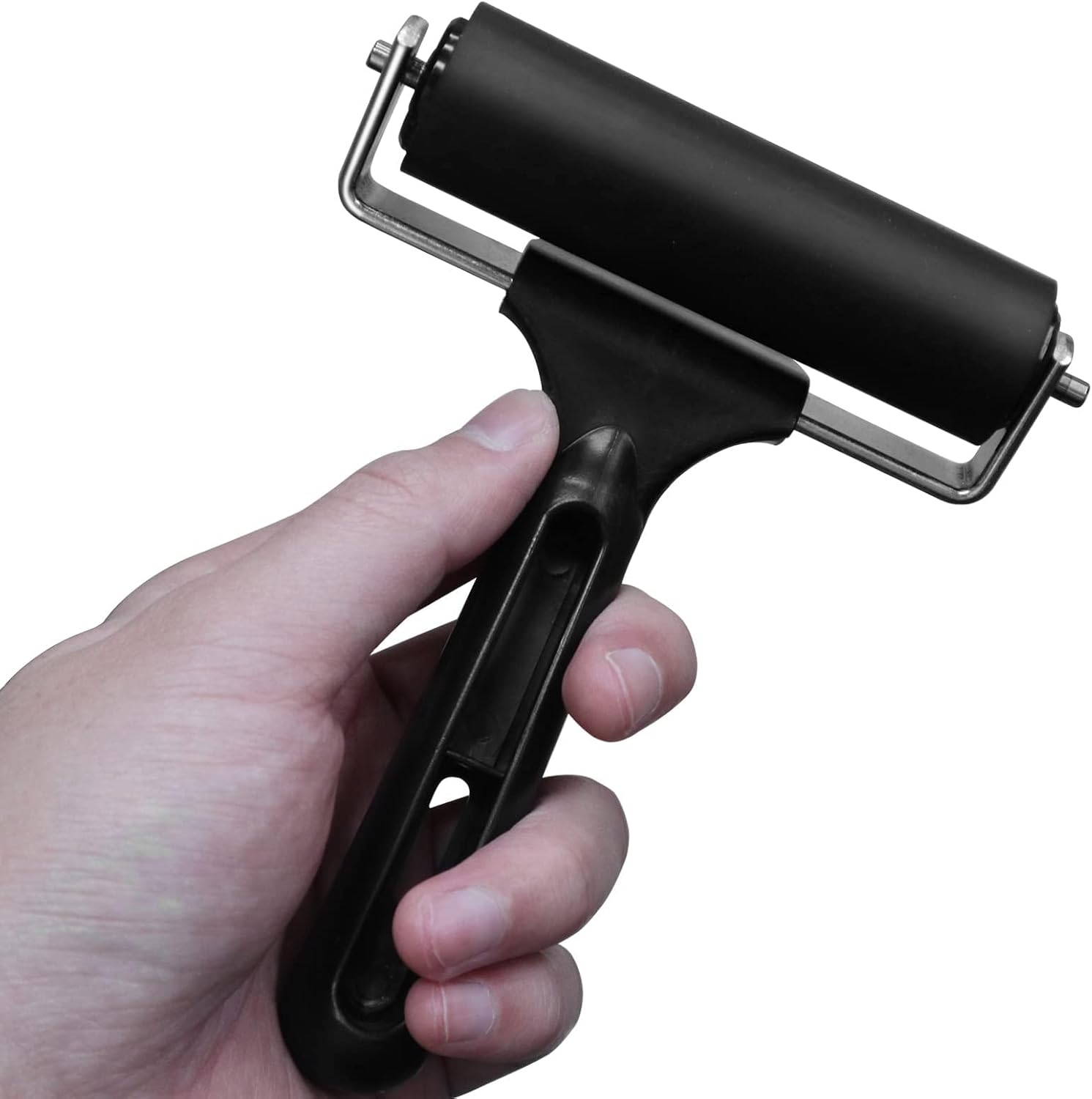 Rubber Roller for Flooring Installation 4 Inch Rubber Brayer Glue Roller for Boat Flooring Install Printmaking Painting Stamping Wallpaper Gluing Application image number 5