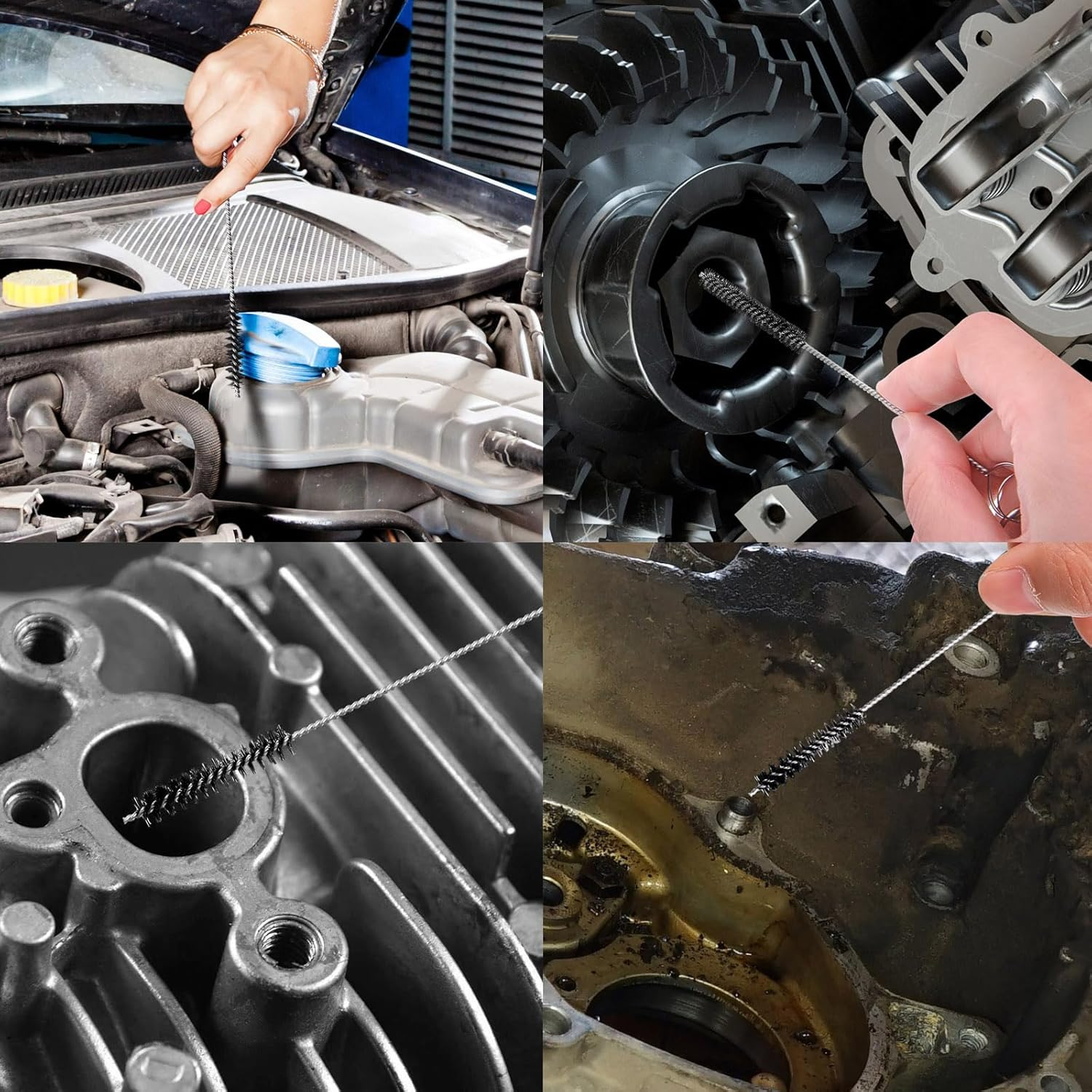 Carburetor Cleaning Kit, Premium Torch Tip Cleaner,Stainless Steel Carburetor Carbon Dirt Jet Remove Cleaner, 13 Cleaning Wires Set + 10 Cleaning Needles+ 5 Nylon Brushes+ 1 Sharp Pick Tool Kit image number 2