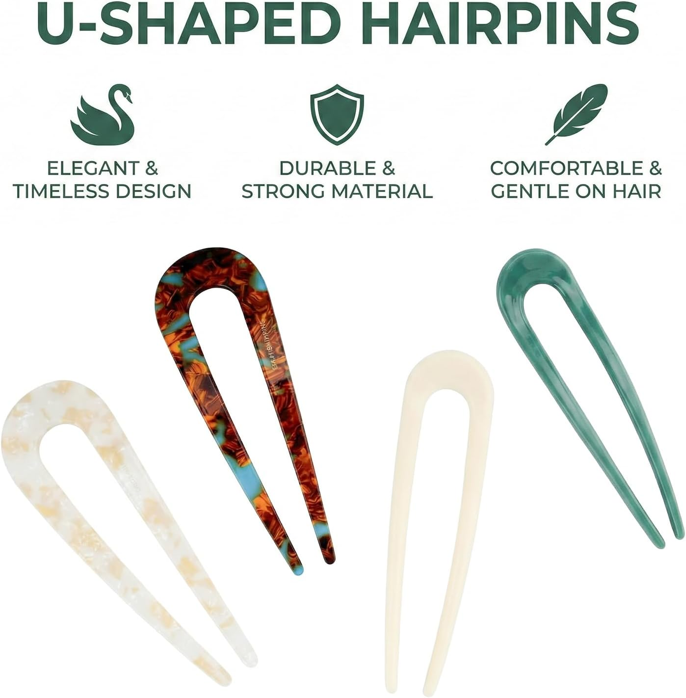 French Hair Pins, 4 Pcshair Pins for Women, U Shaped French Pinsfrench Twist Hair Pins Hhair Clips for Thick Hairs Buns Hairpins for Women Girls Hairs Accessories Styling(4 Colors) image number 5