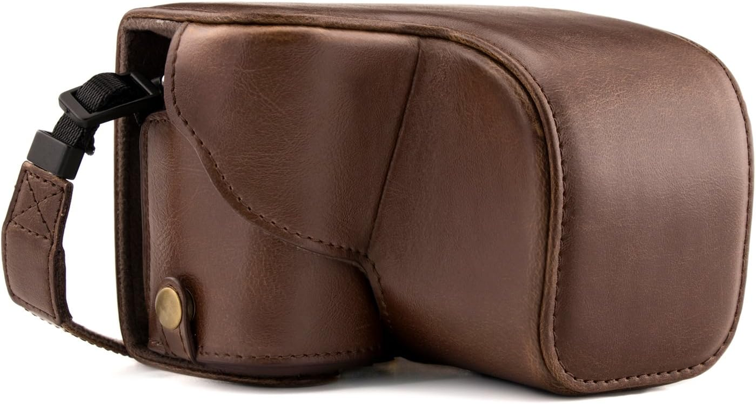 Megagear Canon Powershot G7 X Mark II Ever Ready Leather Camera Case and Strap, with Battery Access - Black - MG975