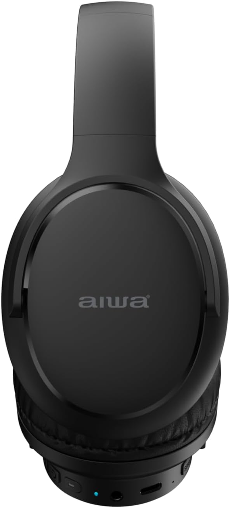 Aiwa Over-Ear Bluetooth Headphones with Cable, Aeroplane Adaptor, Black AWH2H-BLK image number 1