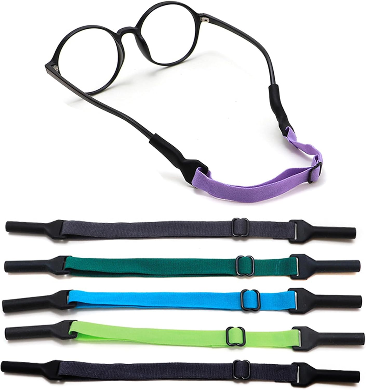 UPIONIC Adjustable Kids Glasses Strap, 5Pcs No Tail Spectacle Straps, Kid'S Eyewear Holder Strap for Boy and Girl