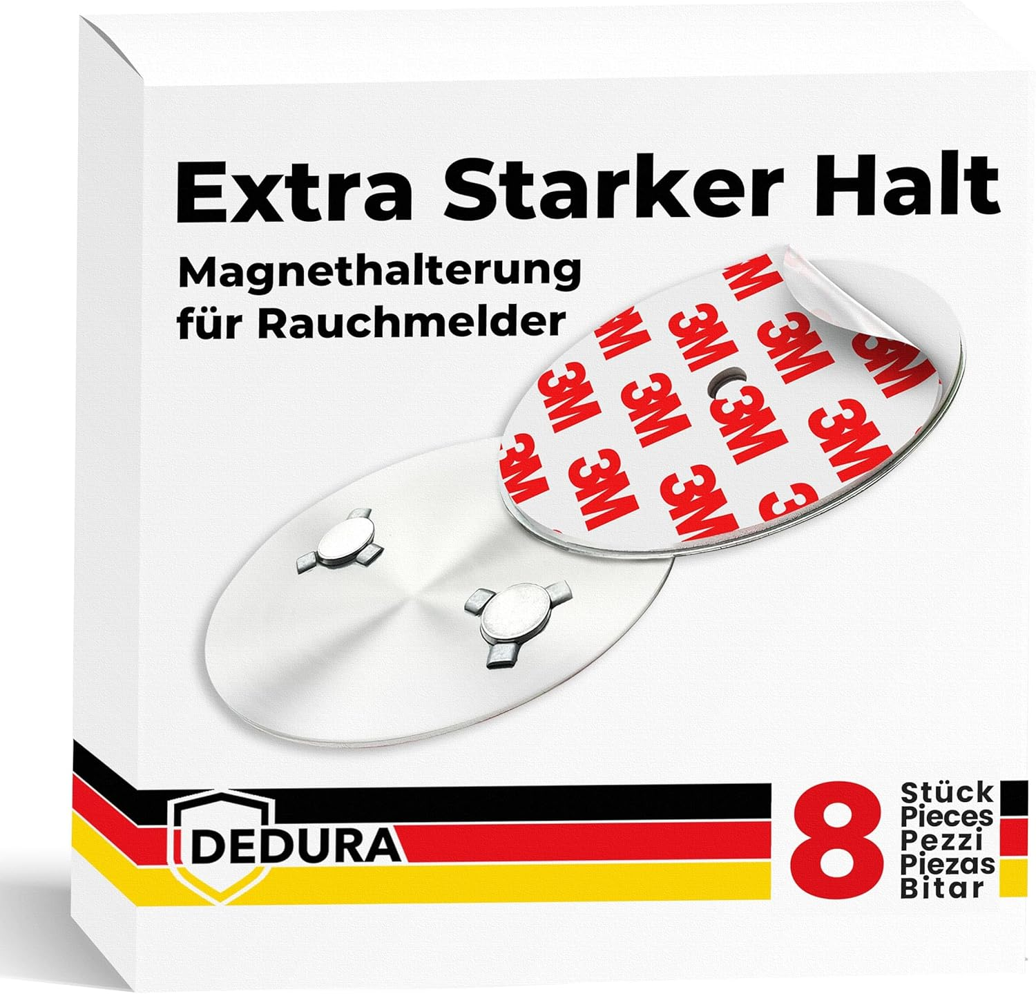 Smoke Detector Magnetic Holder Set of 8 with Extra Strong Adhesive Pads - No Drilling or Screws - Magnetic Holder Suitable for All Standard Smoke Detectors and Fire Alarms - Self-Adhesive Attachment image number 5