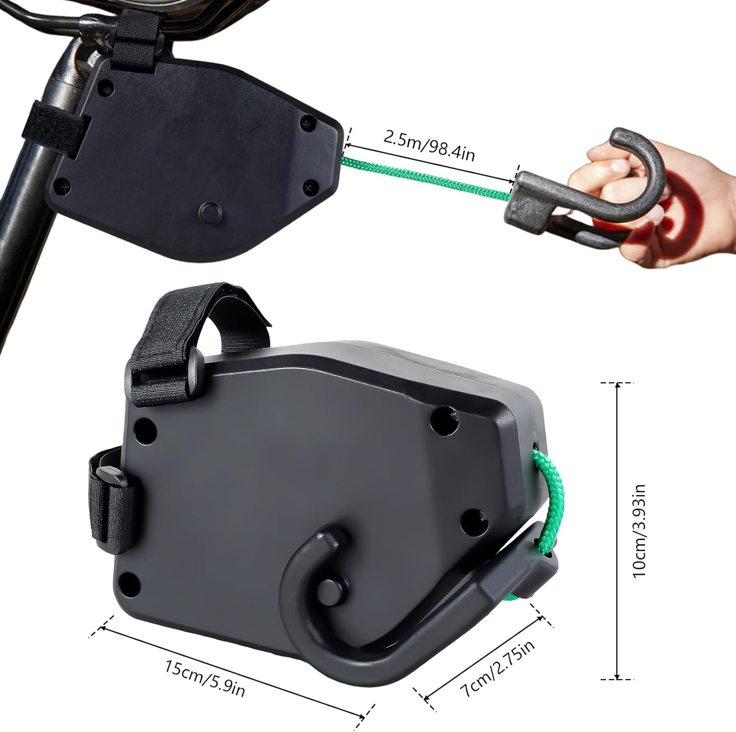 Bicycle Tow Rope, Bicycle Tow Strap, Mountain Bike Parent-Child Pull Traction Rope with Hook, Nylon Bicycle Traction Rope, Bike Accessories for Children Adults Outdoor Bike image number 6