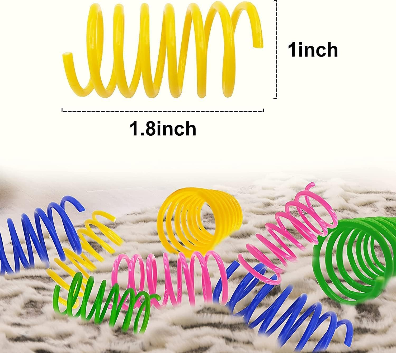 Cat Spring Toys 30 Pack Spiral Springs for Indoor Cats, Colorful Plastic Spring Horns Attract Cats to Knock, Bite, Hunt, Interactive Cat Toys and Kittens image number 4
