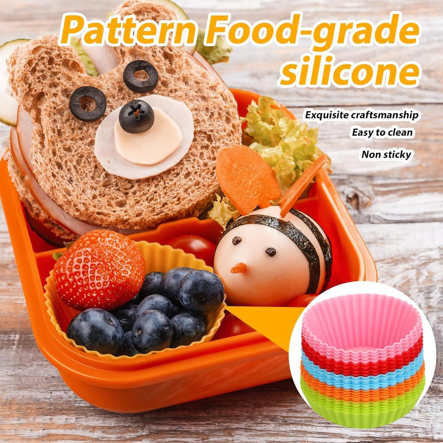 XUTONG 30 Pack Silicone Baking Cups, 2.75'' Reusable Silicone Muffin Liners, Nonstick Cupcake Liner Assorted Bright Colors, for Cake Balls, Muffins, Cupcakes and Candies image number 4