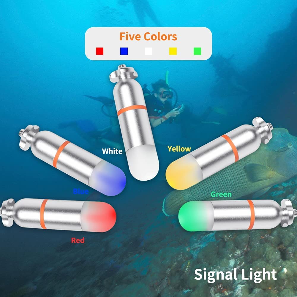 ORCATORCH SD01 Mini Glow Tank, Scuba Dive Strobe Beacon Diving Signal Light Night Dive Flashing Marker Light with AAA Battery, for 150M Underwater Diving (5 Colors Option) image number 6