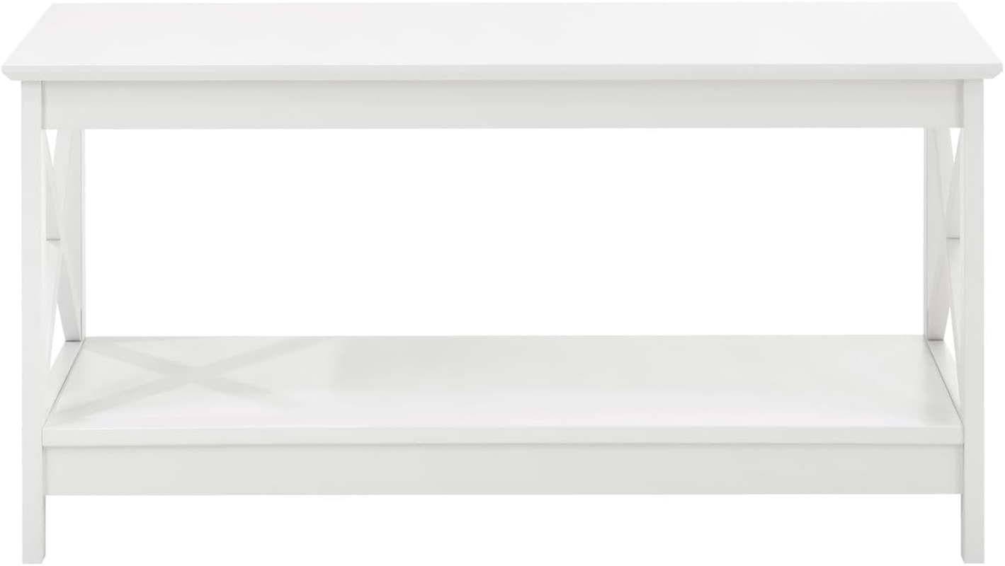 Oikiture 2 Tier Coffee Table Wooden Side Table image number 4