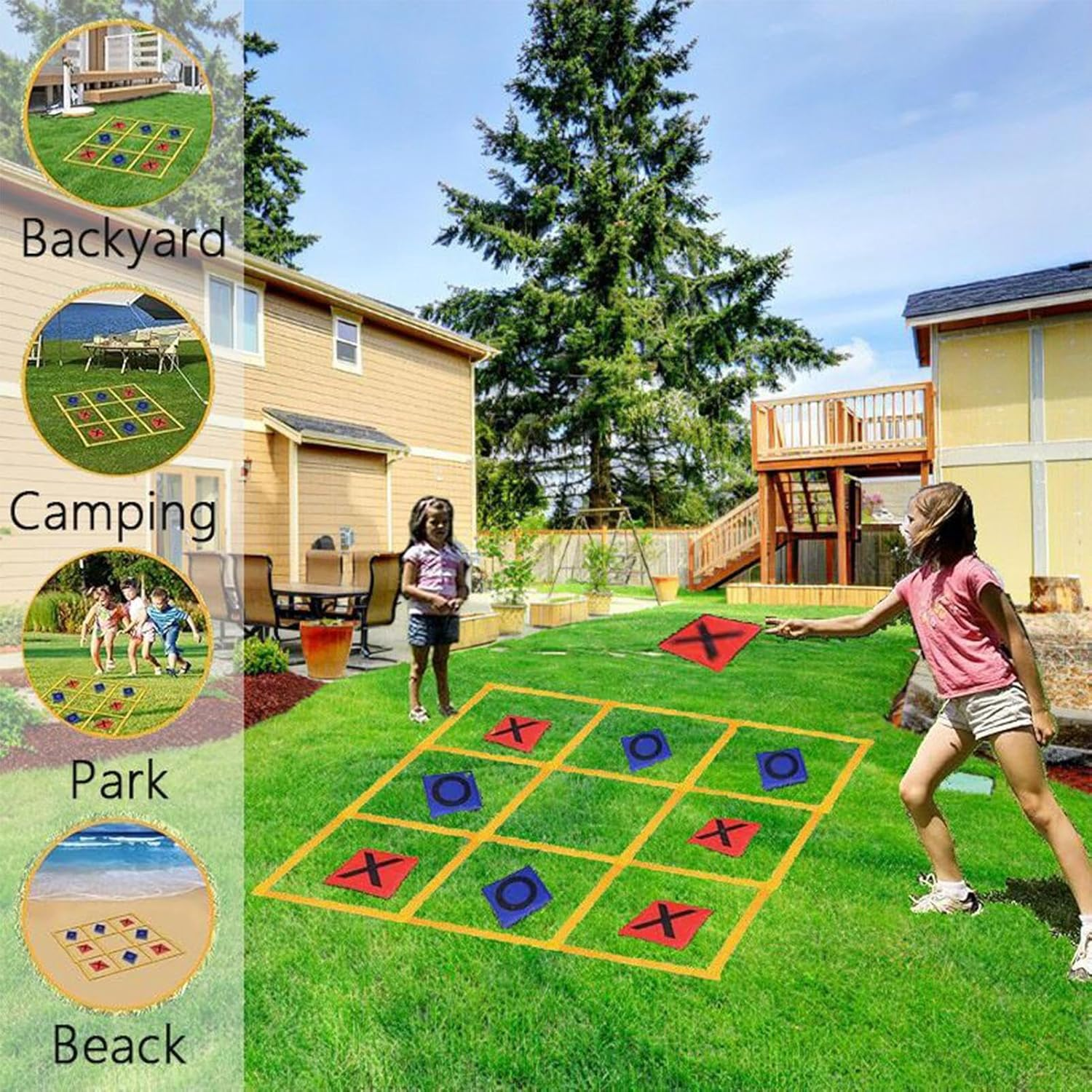 Colorful Bean Bag - Speed and Agility Training Ring Game | Wooden Toss Indoor Game | Tossing Bean Bag Outdoor | Interactive Tossing Fun Family Activities, Enjoy Indoor Play for Patio Pi image number 2