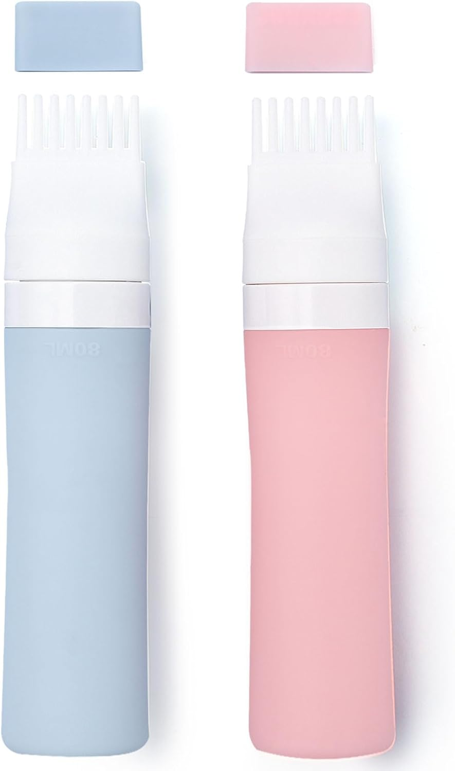 2 Packs Silicone Hair Oil Applicator, 2.7 Ounce Root Comb Applicator Bottle for Hair Dye, Hair Dye Comb Brush, Scalp Oil Applicator Bottle image number 2