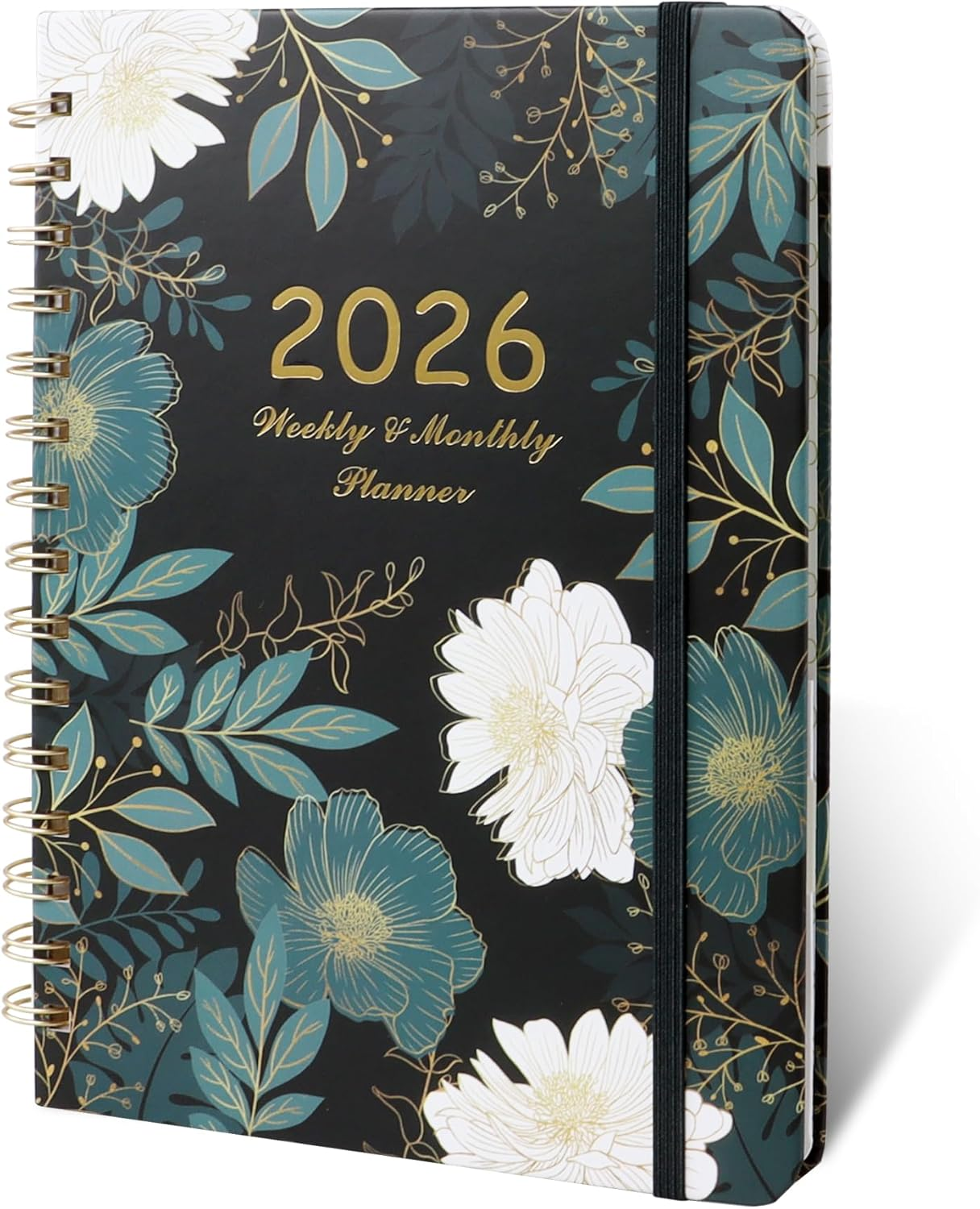 Junart 2026 Academic Diary A5 Week to View from January to December 2025 Weekly & Monthly Planner,Teacher Planner,Academic Year Diaries with Elastic Strap(Violet)