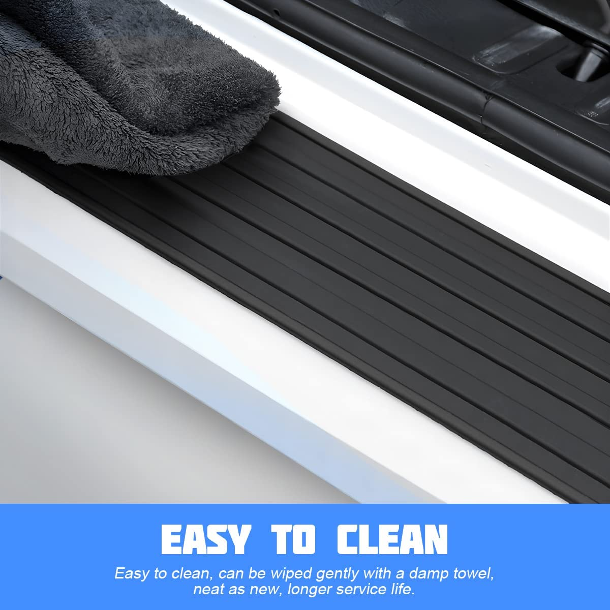 Car Rear Bumper Protector Guard, Anti-Scratch Abrasion Rubber Trunk Door Entry Sill Non-Slip Vehicle Trim Cover Protection Strip, Accessories for Most Cars and SUV (Black/40.9''X3.5'') 062 image number 1