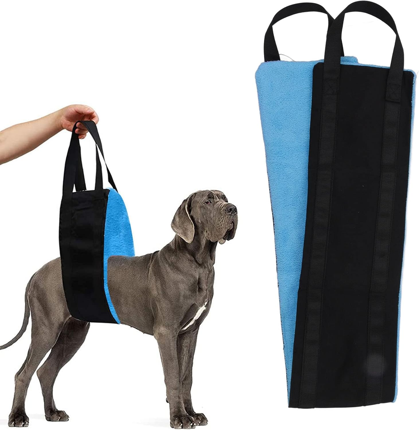 Dog Sling, Oxford Cloth Pet Assist Belt for Dogs Hind Leg Support for Elderly Handicapped Dogs (Blue)