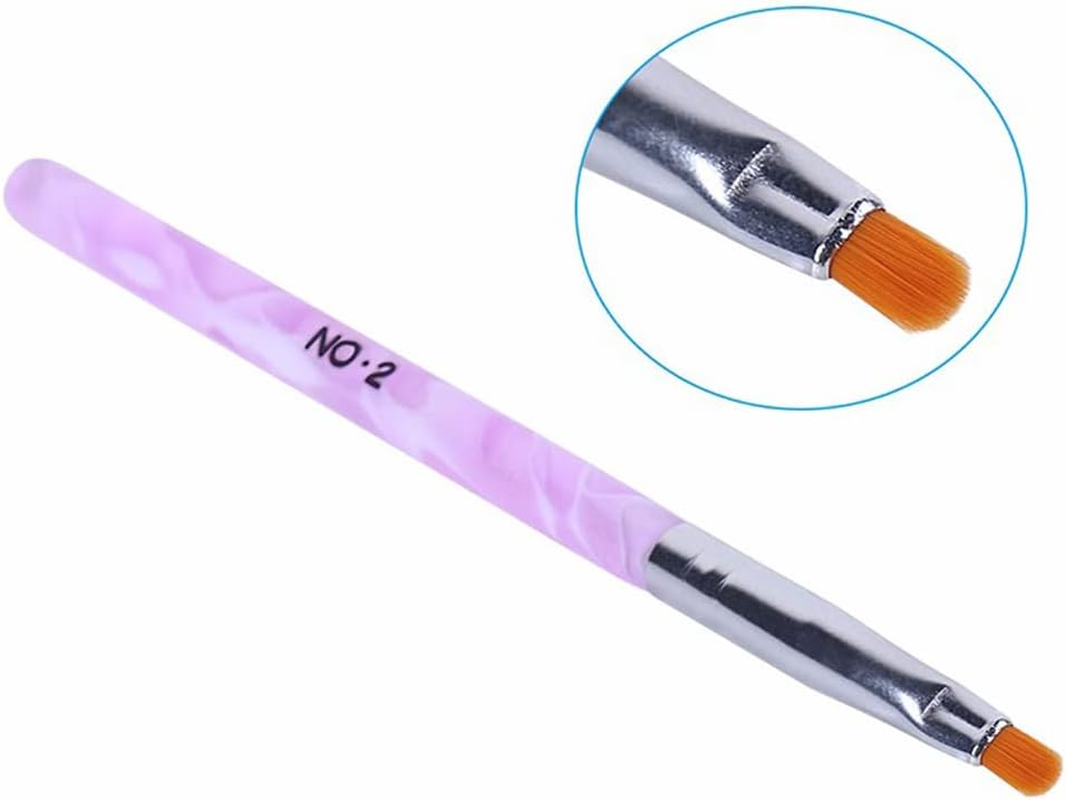 7Pcs round Head UV Gel Nail Acrylic Brush Hair Good for Starter Pen Size No.2-14 image number 6