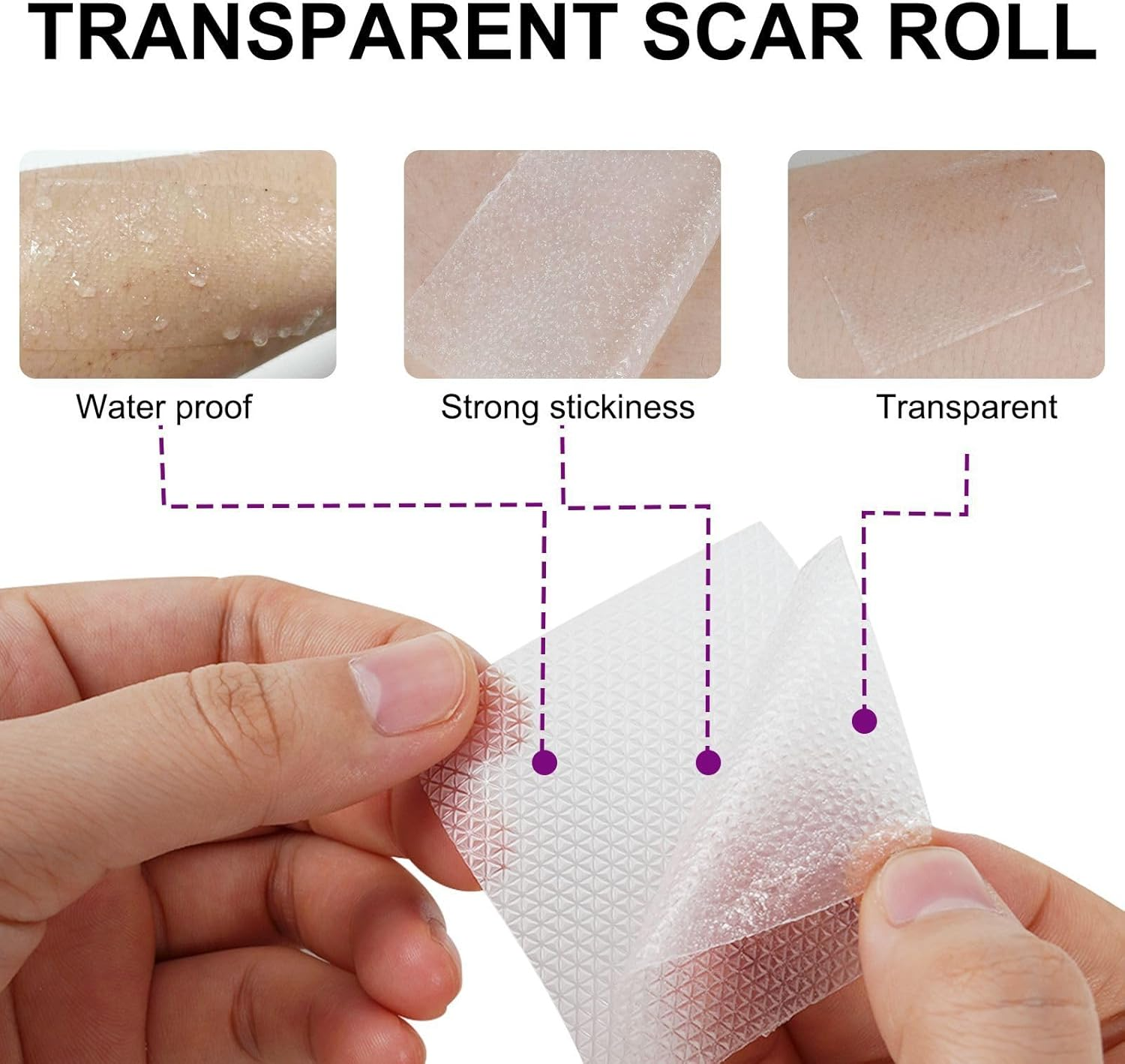 Silicone Scar Sheets - Thick, Silicone Scar Tape (1.6"X 60", 4Cm X 1.5M) - Keloid Bump Removal - Reusable and Effective Scar Removal Strips - Silicone Tape for Scars, Keloid, C-Section, Acne Et image number 1