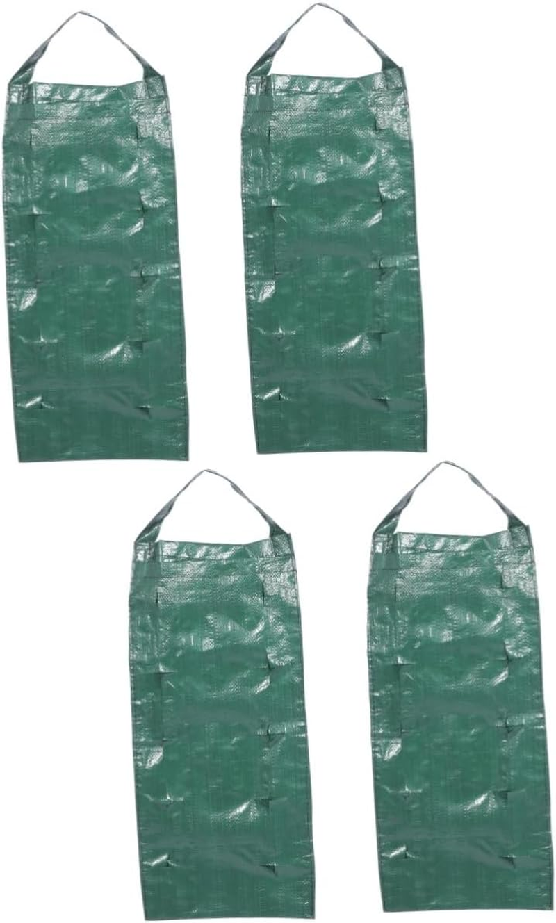 Kisangel 2Pcs Multi-Pocket Wall-Mounted Plant Bags Creative Hanging Strawberry Growth Bags for Home Gardening Breathable Pe Vertical Planting Container Design