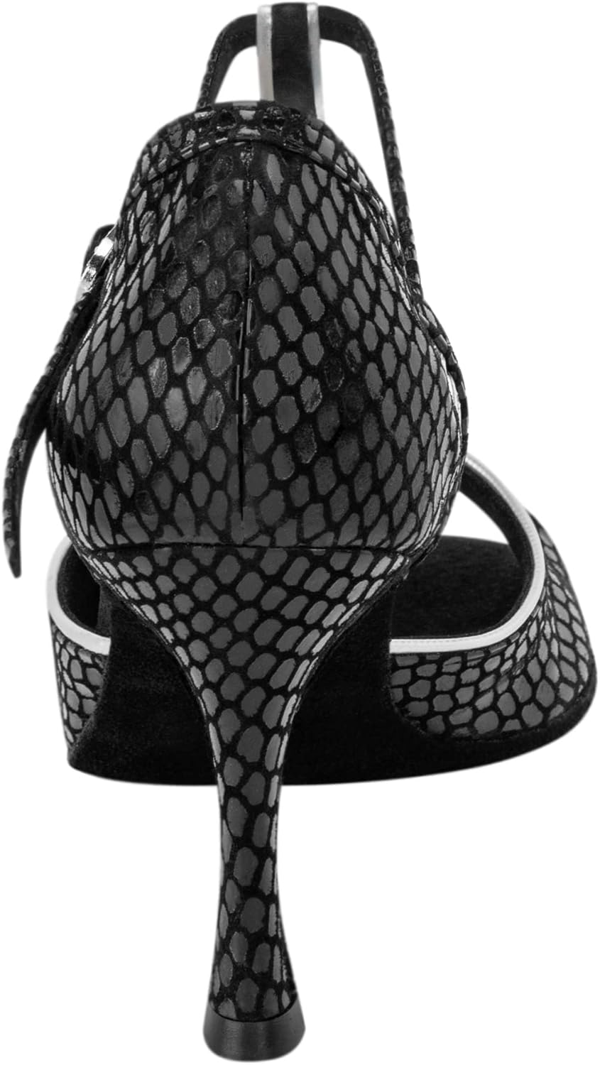 Rummos Valentina Women'S Dance Shoes - Leather Black/Silver - Medium (Normal) - 7 Cm Flare Heel - Made in Portugal, Black Silver image number 3