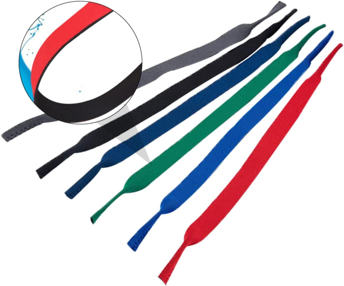 QUMIIRITY 6Pcs Sports Glasses Elastic Cord Eyewear Strap Anti-Slip Sunglasses Rope Holder for Men and Women with Red Green Blue Black Gray Navy &ndash; Multipack Eyewear Retainers for Outdoor Activities image number 4