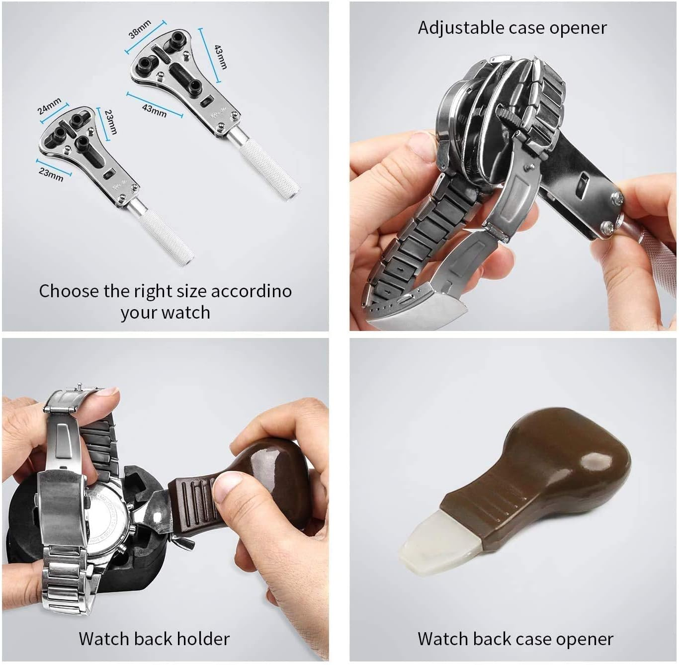 Professional Watch Repair Kit - Spring Bar Tool Set, Back Case Opener, Link Removal Tool image number 3