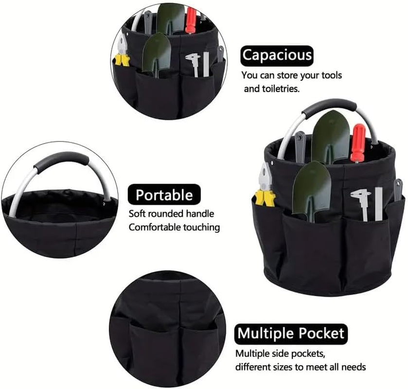 AIMALL Foldable Multi-Purpose Basket &ndash; 11 X 11 Inch Portable Storage Tote for Beach, Picnic, Bath, and Home Organisation with Durable Waterproof Fabric - Khaki image number 6