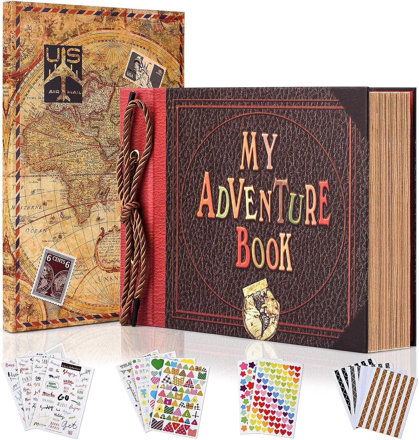 Adventure Book Diary Photo Scrapbook,Scrap Book with Hard Cover Movie up Travel Scrapbook for Anniversary,Scrapbook,Ideal for Couples Anniversary,Wedding,Travelling,Birthday,Christmas (Movie Style) image number 3