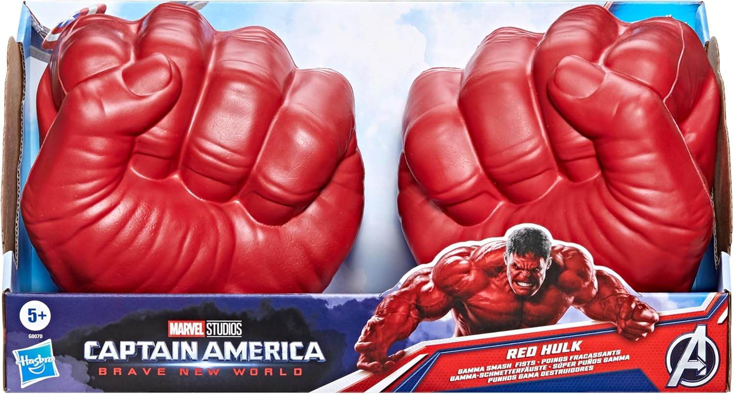 Marvel Avengers Captain America: Brave New World Red Hulk Gamma Smash Fists, Soft Foam Role Play Toy, Super Hero Toys for Kids Ages 5 and Up image number 1