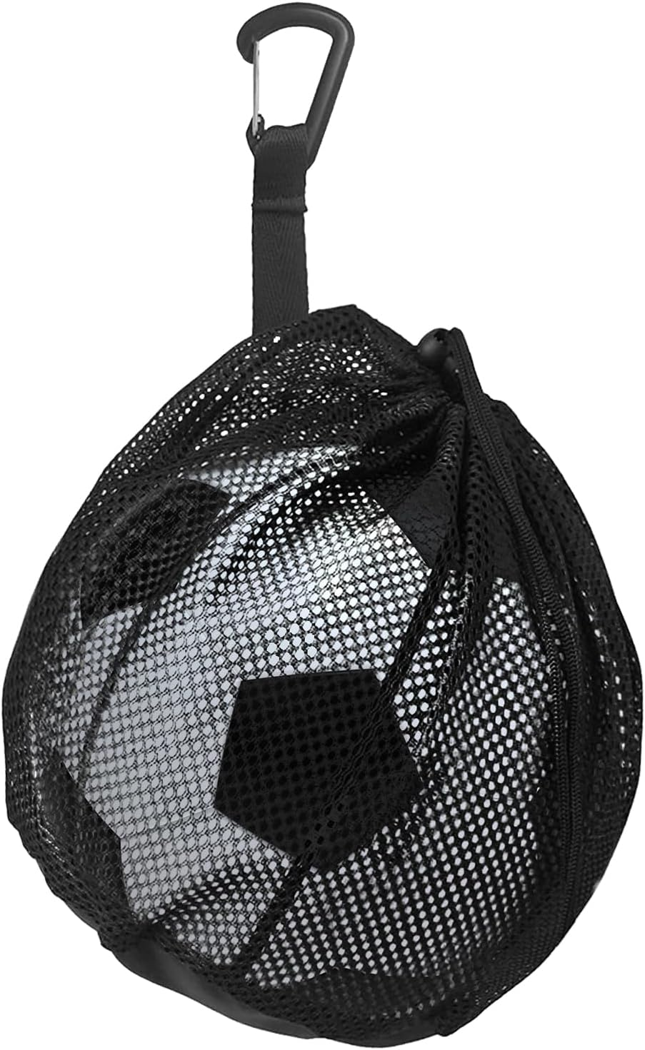 Single Ball Storage Bag with Mesh Carry and Zipper Pocket - Drawstring Sling Back for Carrying Basketball, Volleyball, Soccer, Football image number 2