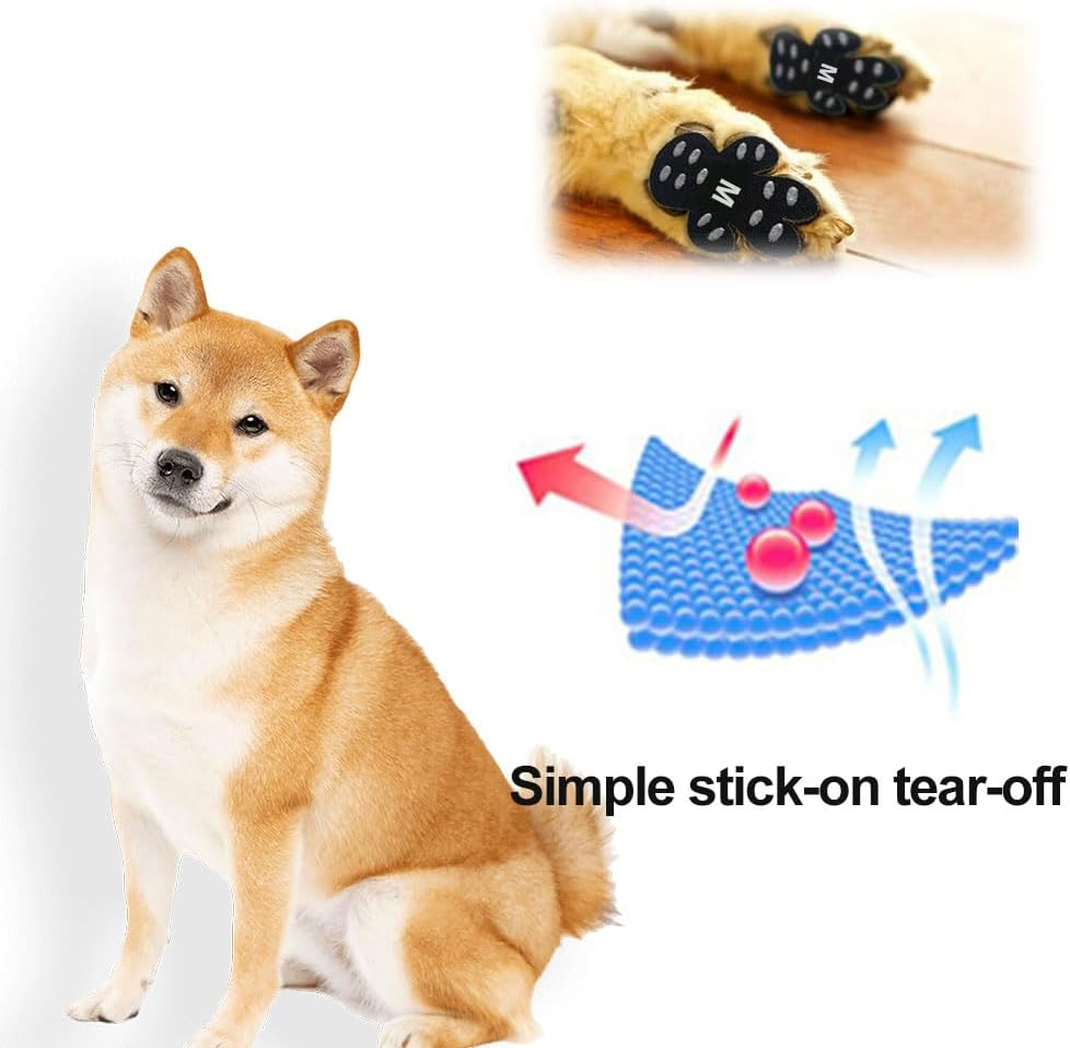 Non-Slip Paw Protection for Dogs, Non-Slip Floor Mats for Dogs for Indoor Use, Non-Slip Paw Plasters for Dogs, Dog Socks Anti-Slip Improve Your Dog'S Grip, Pack of 4 image number 4