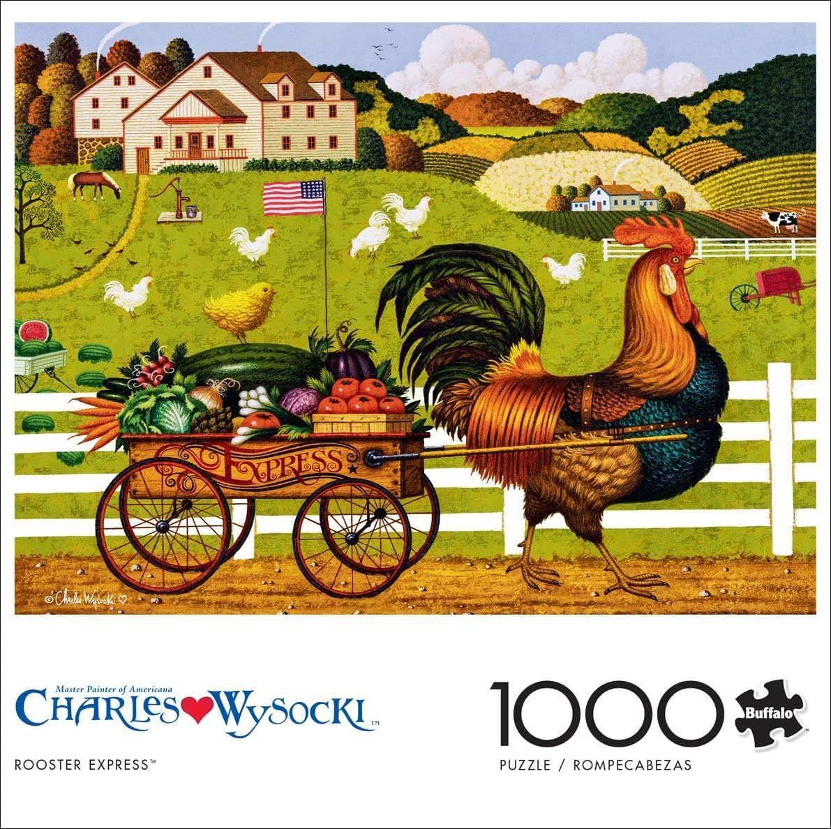 Buffalo Games - Charles Wysocki - Rooster Express - 1000 Piece Jigsaw Puzzle image number 4
