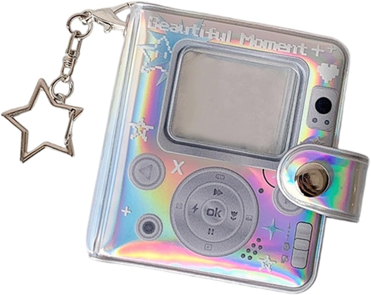 Keychain Photo Album - Cute Small Retro Double-Sided Portable Charm,Pictures Photo Album - for Family New Year Pregnancy Birth Car Christmas Grandparents Growth Home Holiday Party Vacation - Beautiful Moment image number 4