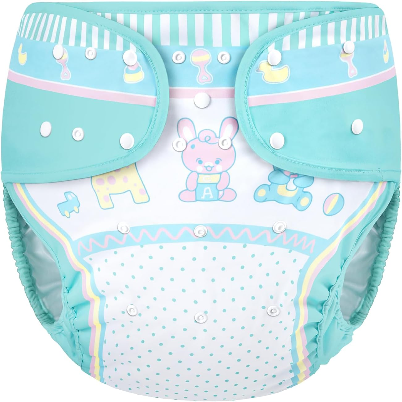 Littleforbig Washable Adjustable Reusable Waterproof Cloth Adult Diaper Wrap Cover- Baby Parade M image number 3