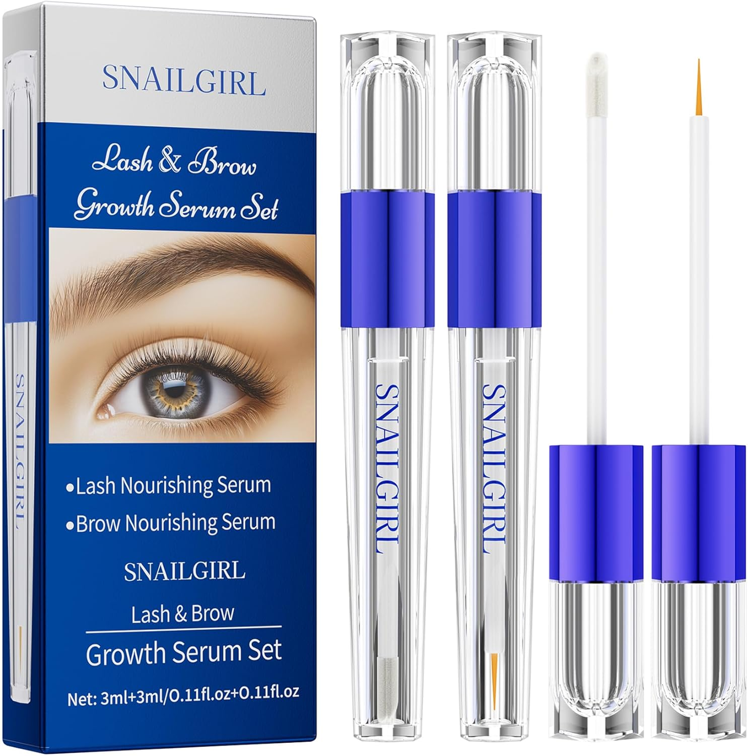 Eyelash and Eyebrow Growth Serum Set &ndash; Nourishing Lash & Brow Enhancer for Thicker, Fuller, Healthier Looking Lashes and Brows &ndash; Hydrating & Strengthening Formula