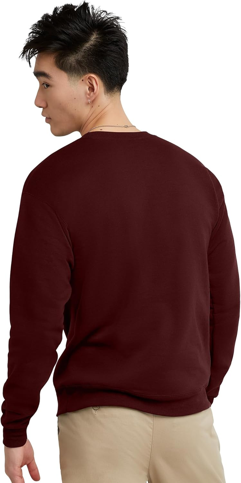 Hanes Champion Men'S Ecosmart Fleece Sweatshirt, Cotton-Blend Pullover, Crewneck Sweatshirt for Men (1 or 2 Pack), Mulled Berry, Xx-Large image number 5