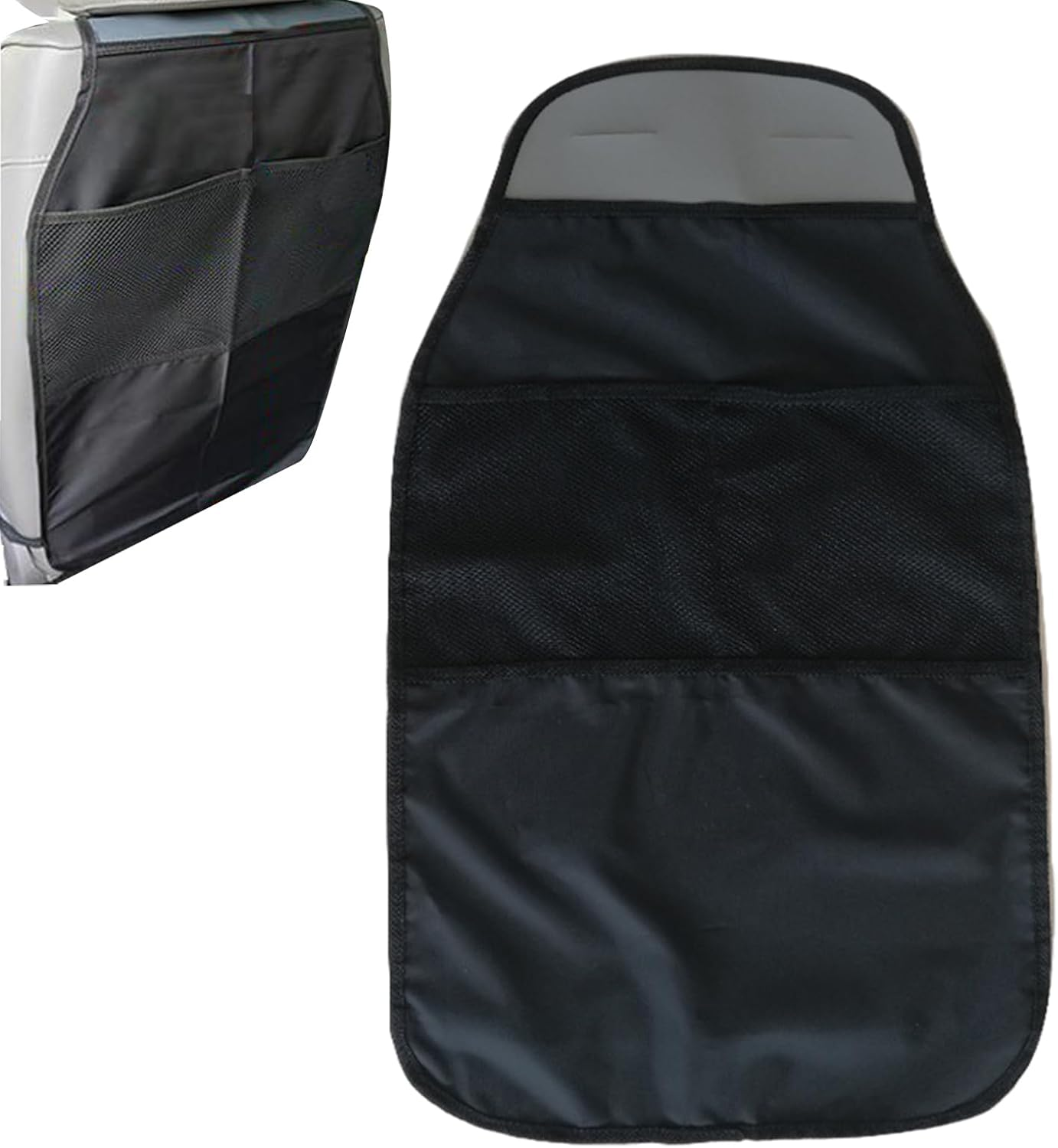 Seat Protectors for Vehicles Back Seat Kids - Adjustable Car Seat Back Protector with Organizer - Kick Mats, Dust Proof Seat Covers for Car Seat, Vehicles Pets, Kids Feet Pochy image number 4