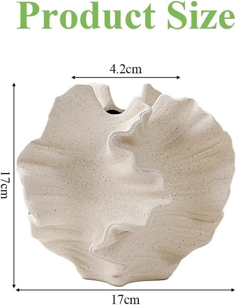 Ceramic Vase, Beige Modern Vases, Nordic Style Home Decor, Matte Ceramic Jardiniere, Boho Flower Vase, Coffee Table Ornaments,For Living Room,Bedroom, Office image number 5