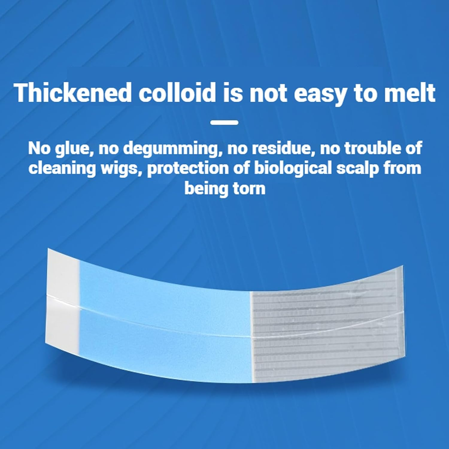 REGODI 144 PCS Wig Tapes for Lace Wigs, Invisible Waterproof Double Side Tape Strong Adhesive Toupee Strips (Blue) image number 2