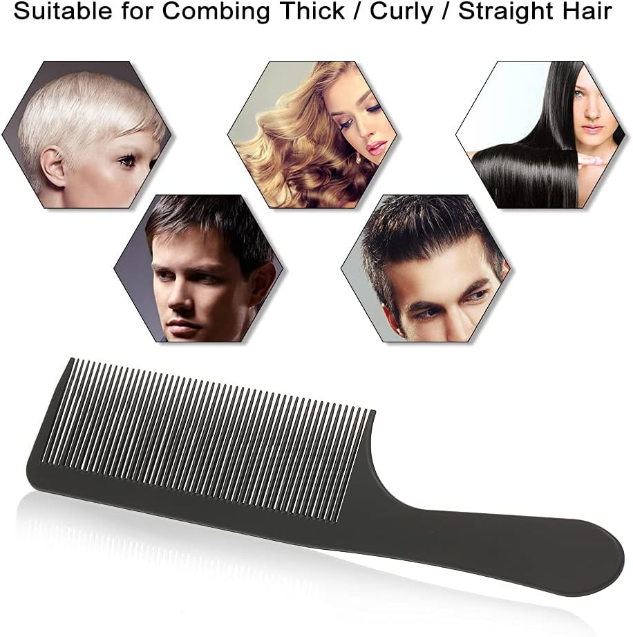 Zjchao Professional Hairdressing Comb Set Plastic Fine Tooth Hair Cutting Comb Styling Comb for Salon Home Use Black 2 Sizes (1) image number 2
