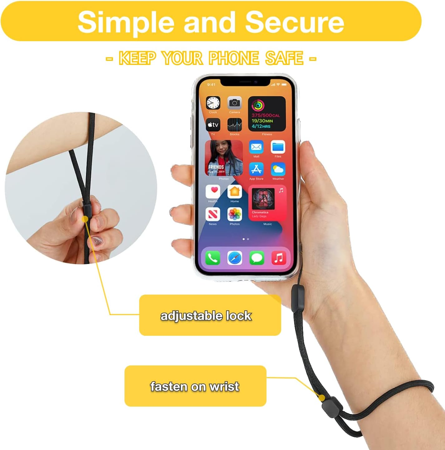 Cell Phone Lanyard Charm Set of 3, 16-20Cm Hand Wrist Strap String Braided Fabric with Adjustable Secure Lock, for Mobile Phone Camera USB Drive ID Card Key Chain image number 2