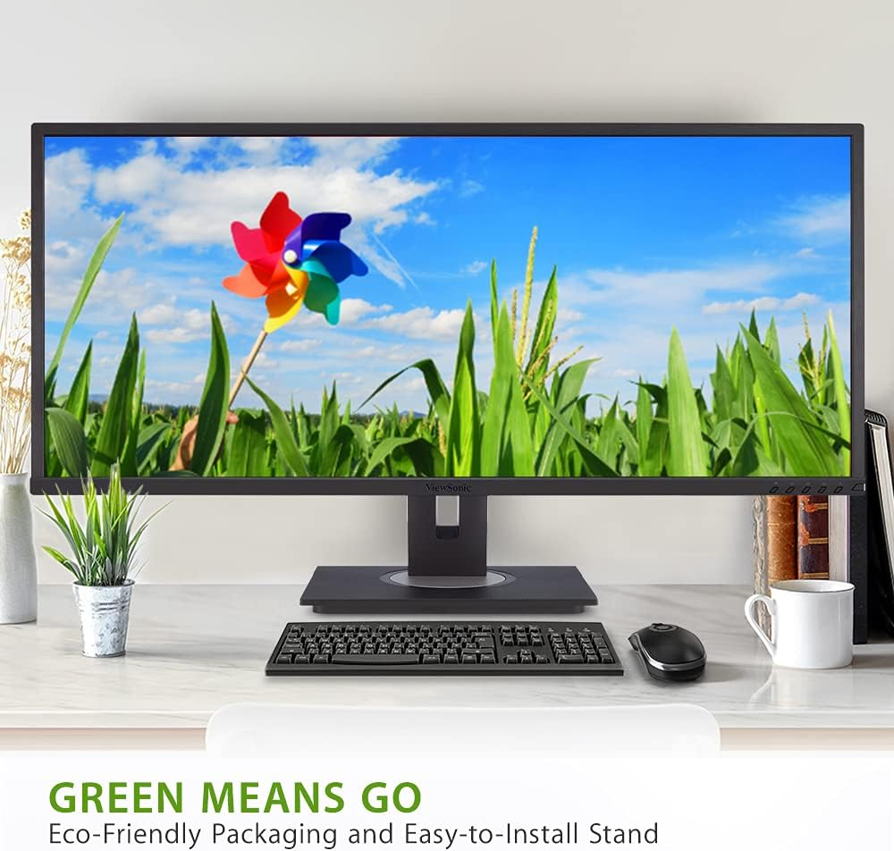 Viewsonic VG3456 VG Series Ultra Wide Quad HD LED Widescreen Ergonomic Monitor, 86.6 Cm Size, Black image number 6