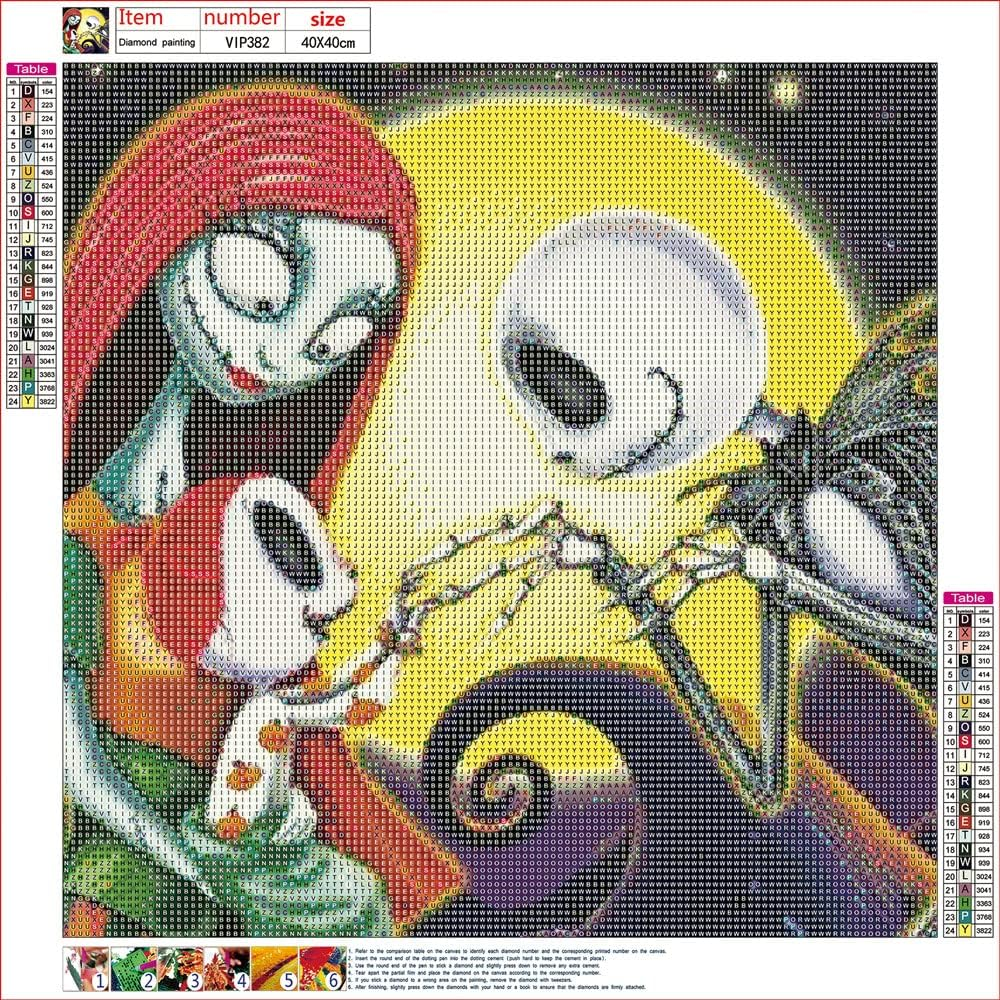 5D DIY Diamond Painting Kits, for Kids & Adults,Cartoon Skull Diamond Painting round Full Drill Diamond Point Art Crafts Home Wall Decoration 15.8 X 15.8Inch