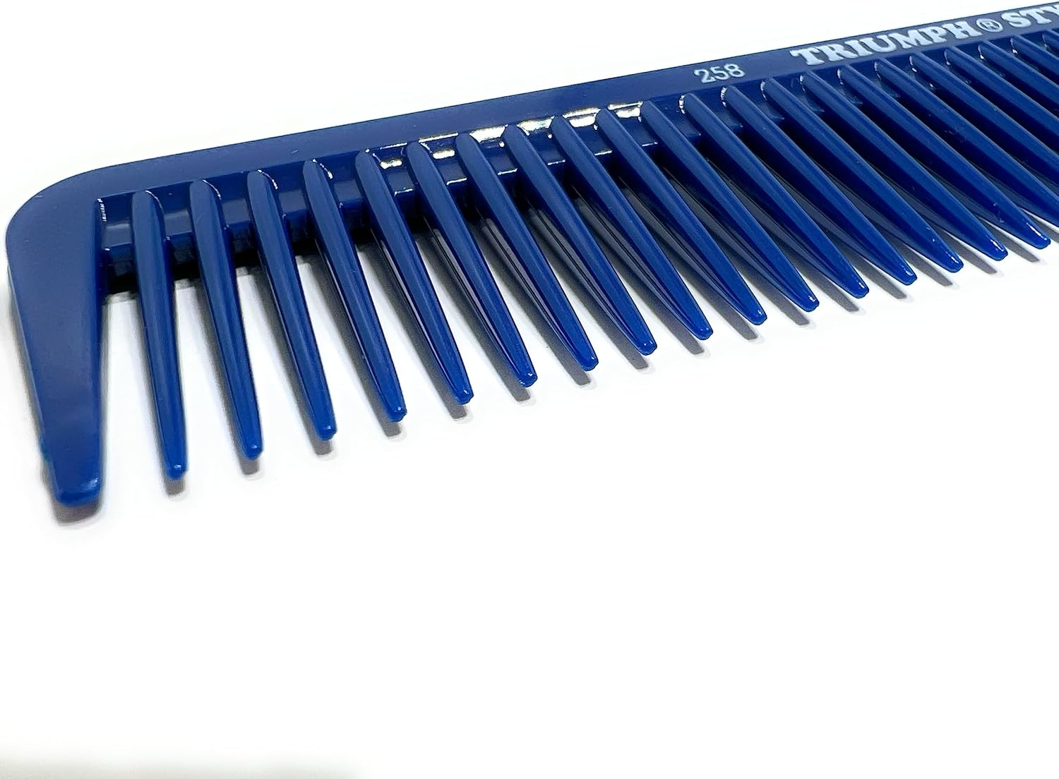 Hercules S&auml;gemann 258 Triumph Styling Master Hair Cutting Comb Blue 18.5 Cm Coarse Tooth Pitch Styling Comb (258)