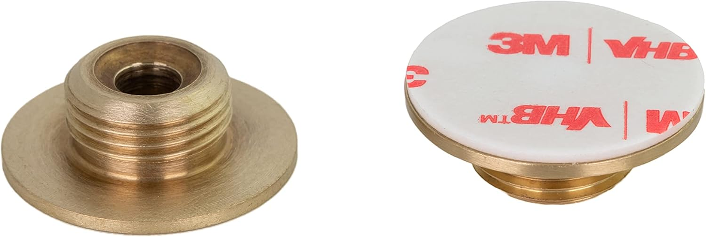 EVI | Adhesive Doorstop | Threaded Base | 0.8'' X 1.1'' | Natural Silicone | Brass Finished | Simple Fixation | 100% Functional | Mod. I-103/28 (Brass Mate - Black Rubber) - White image number 7