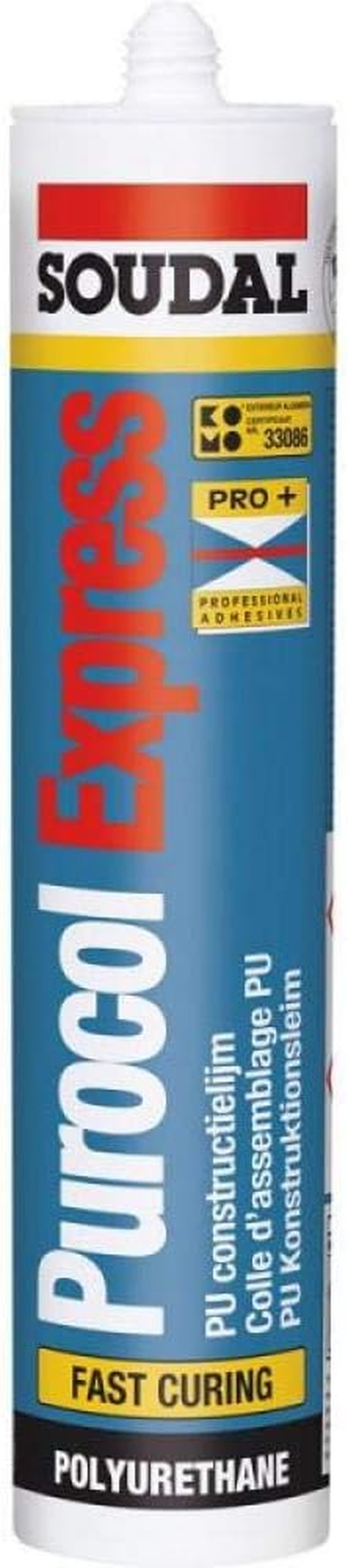 Soudal Purocol Express PU Construction Adhesive Translucent 310Ml